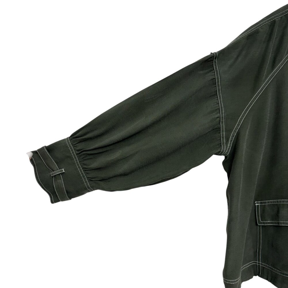 Soft Surroundings Cropped Green D'orze Button up Jacket Women's size 3X - Picture 4 of 8